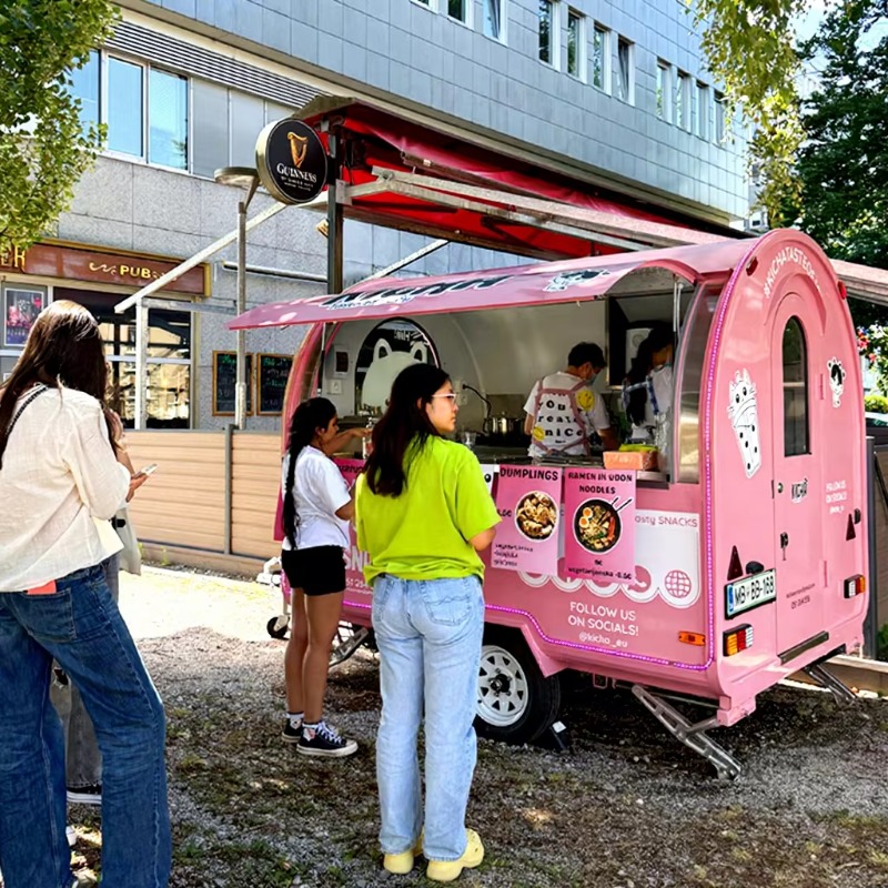 Coffee Equipment Europe - รถขายอาหารพร้อมอุปกรณ์ครบครันสำหรับขายในยุโรป รถเข็นขายชาไข่มุกและกาแฟแบบปรับแต่งได้ตามความต้องการ